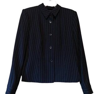 Pre-Owned Ladies Covington Lined Black Jacket with Purple, White Stripes Size 12
